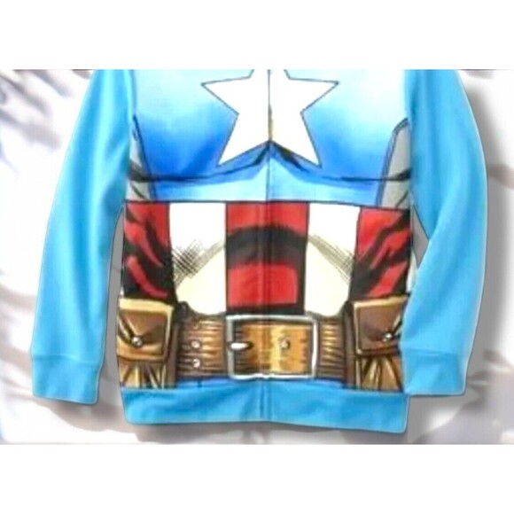 The Avengers Captain America Hoodie Boys Medium Size 8 Costume Jacket New NWT - Picture 4 of 10